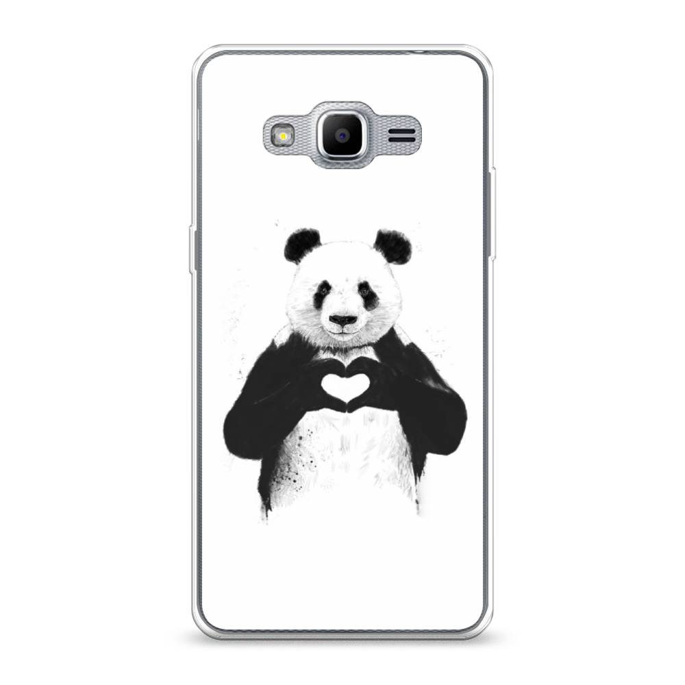 

Чехол Awog на Samsung Galaxy J2 Prime 2016 / Самсунг J2 Prime 2016 "Панда love", Серебристый, 22350-10
