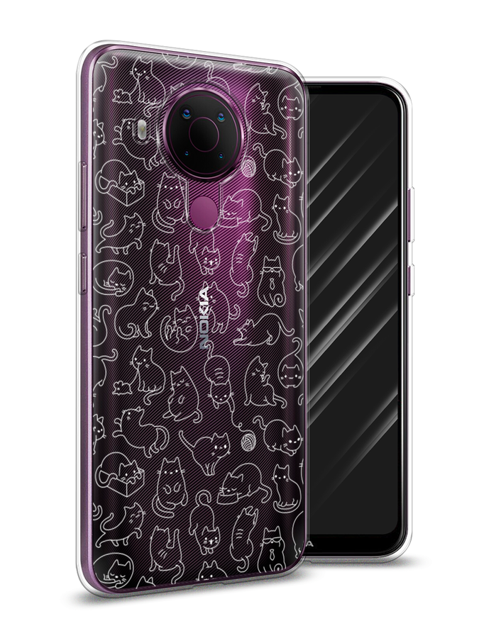 

Чехол Awog на Nokia 5.4 / Нокиа 5.4 "Шкодливые котики", Черный;белый;серый, 123650-2