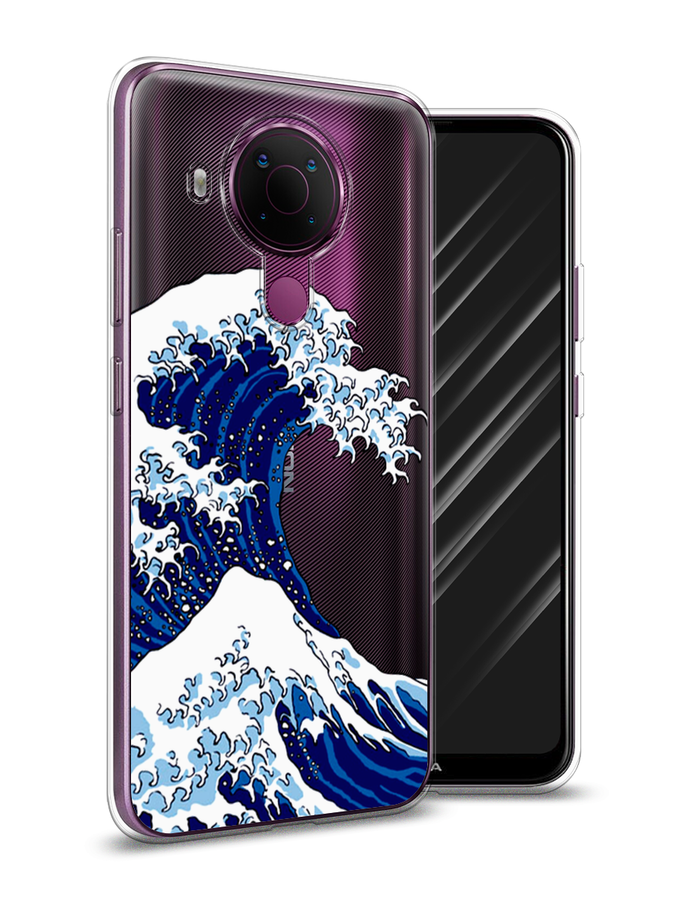 

Чехол Awog на Nokia 5.4 / Нокиа 5.4 "Волна в Канагаве", Синий;белый, 123650-4