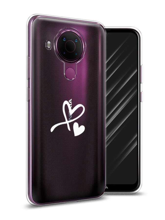 

Чехол Awog на Nokia 5.4 / Нокиа 5.4 "Сердечко минимализм", Белый, 123650-6