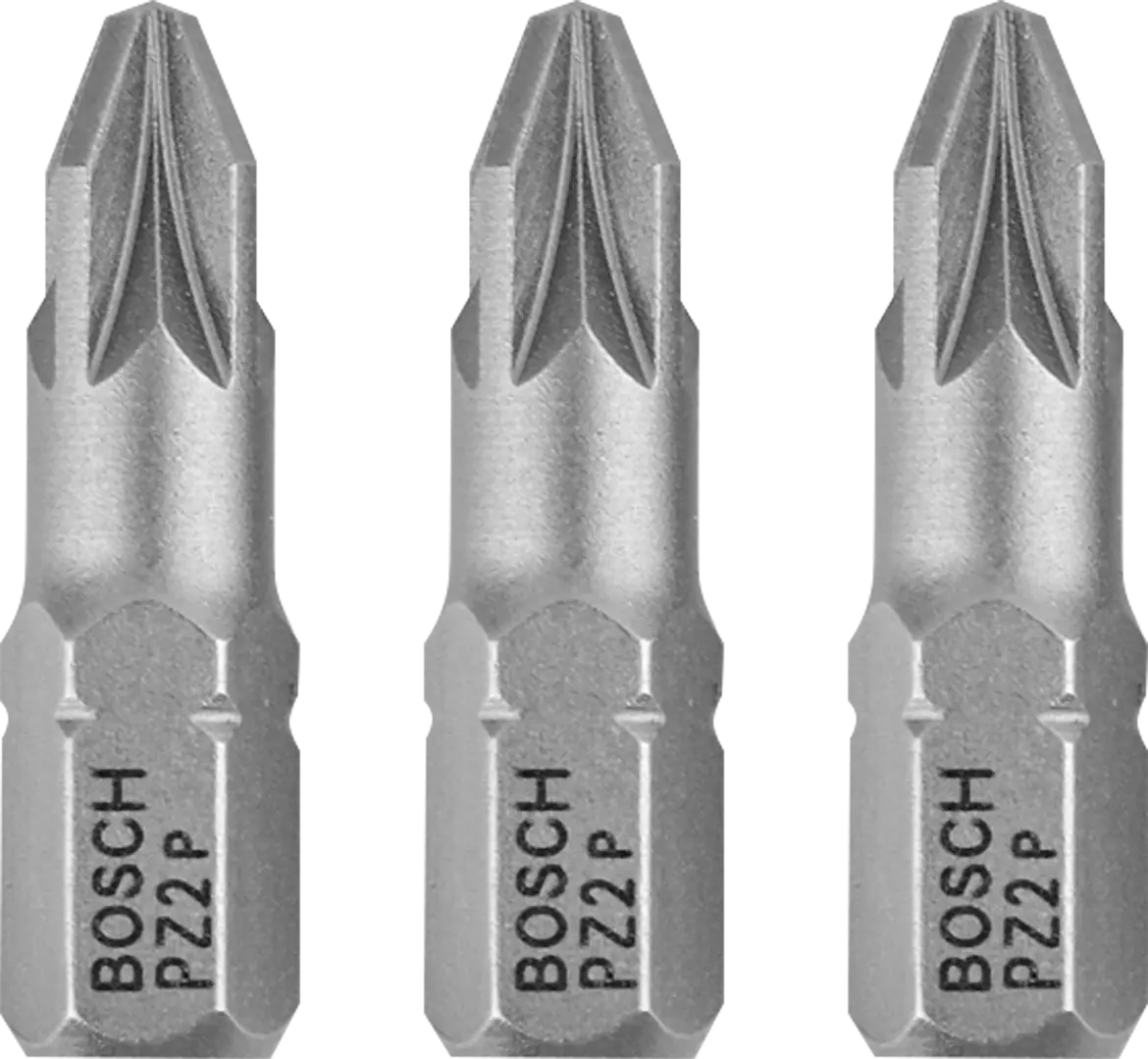 Бита ударная крестовая Bosch Extra Hard 2607001558 PZ2x25 мм, 3 шт.