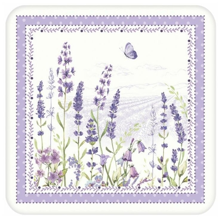 Набор из 6 подставок под стаканы Lavender field в подарочной упаковке