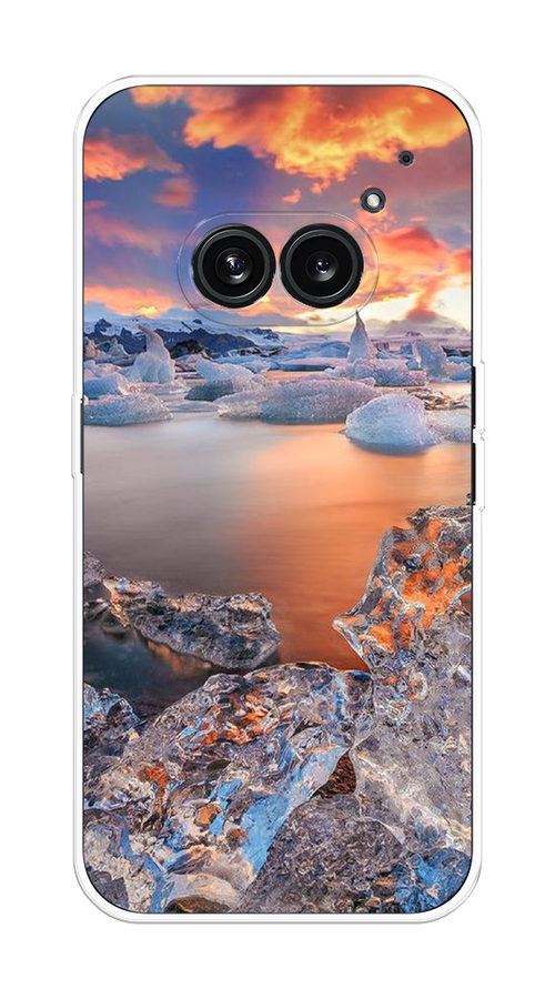 

Чехол на Nothing Phone 2a "Ледники", Синий;оранжевый, 3300350-1