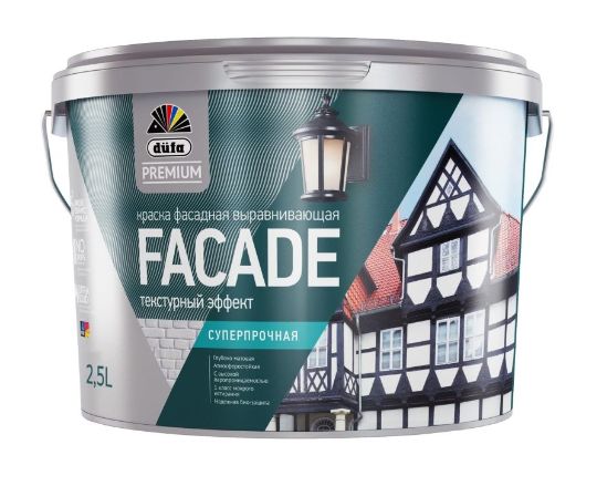 Краска фасадная акриловая суперпрочная Dufa Premium Facade глубокоматовая база 3 2,5 л.