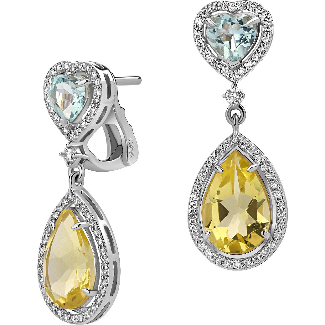 

Серьги из белого золота с бриллиантом Эстет 01С6212975-7, 01С6212975-7