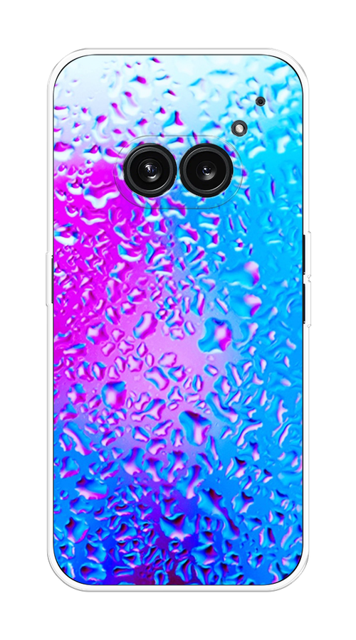 

Чехол на Nothing Phone 2a "Капли на стекле", Бирюзовый;розовый, 3300350-1