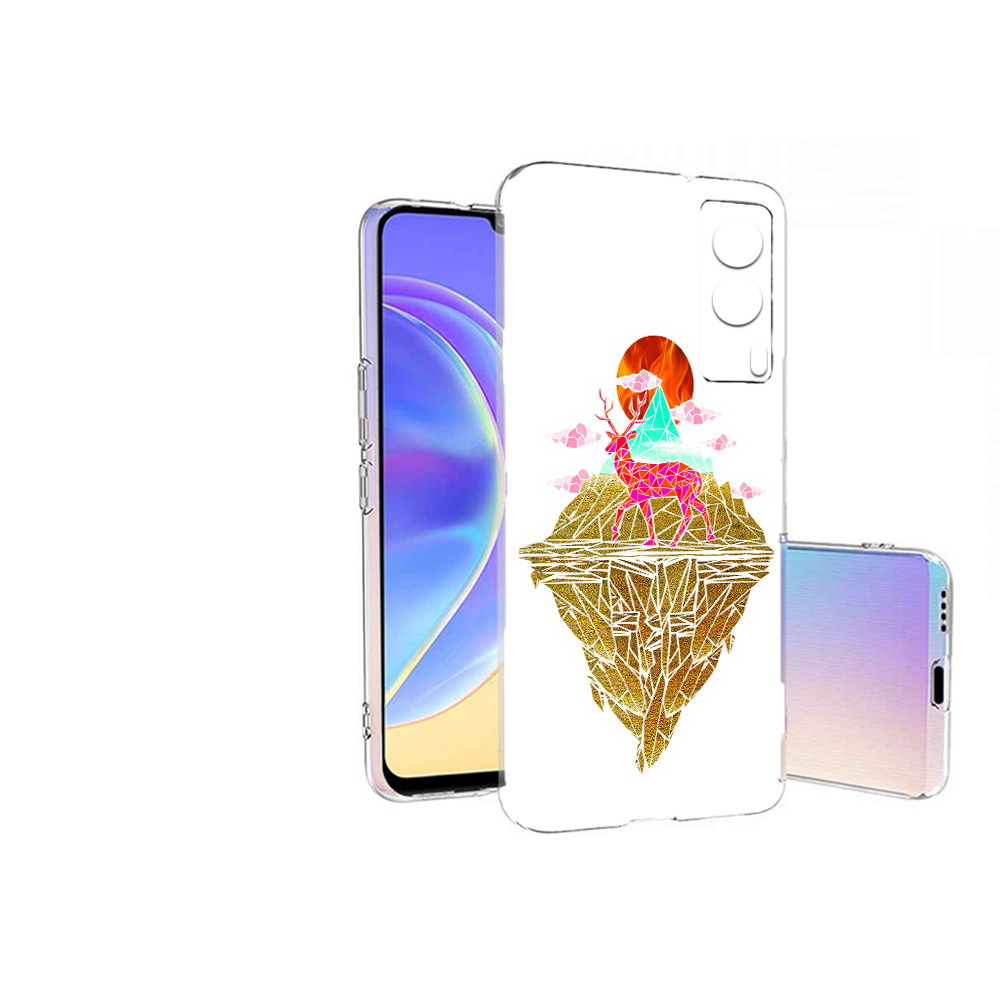 Чехол MyPads Tocco для Vivo V21E розовый олень абстракция (PT161736.380.586)