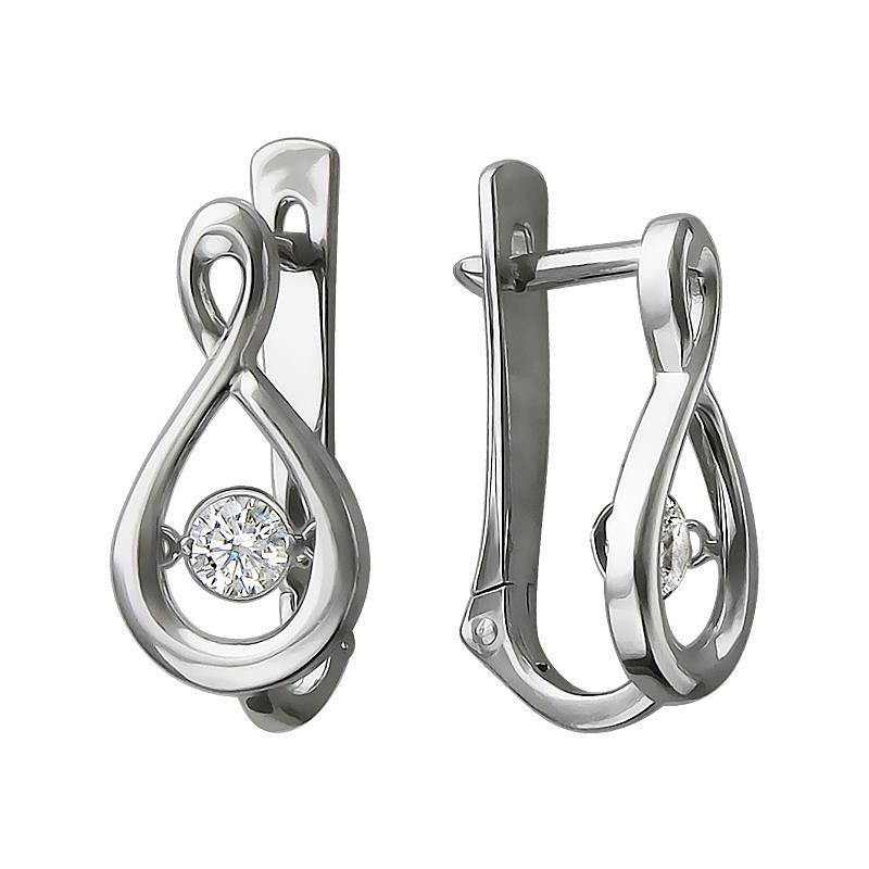 

Серьги из серебра с фианитом Эстет 01С157962А, 01С157962А