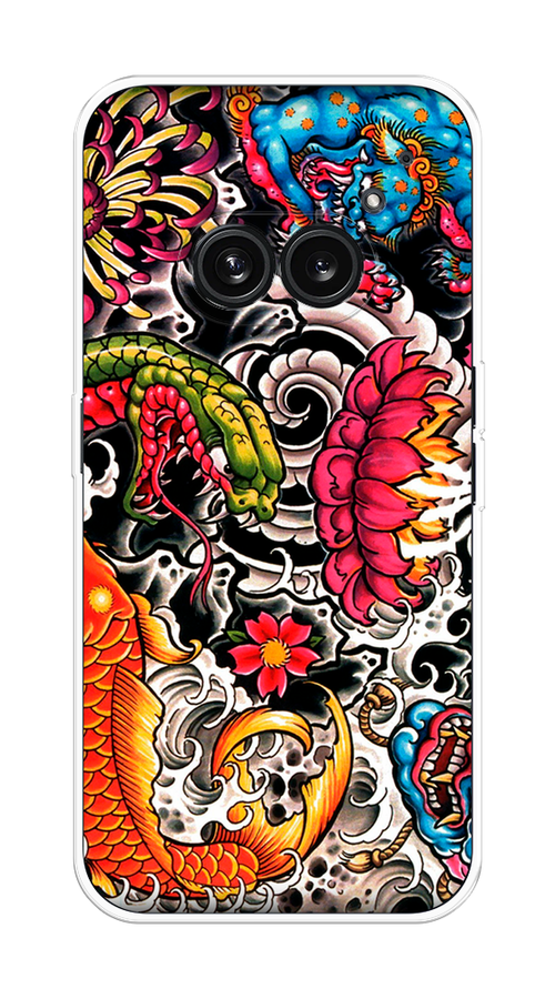 

Чехол на Nothing Phone 2a "Японское искусство", Красный;оранжевый;голубой, 3300350-1