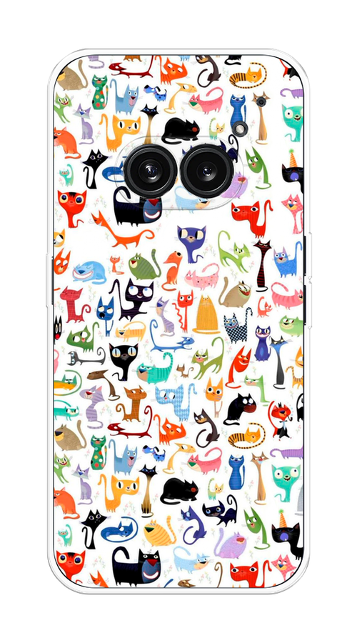 

Чехол на Nothing Phone 2a "Цветные коты", Разноцветный, 3300350-1