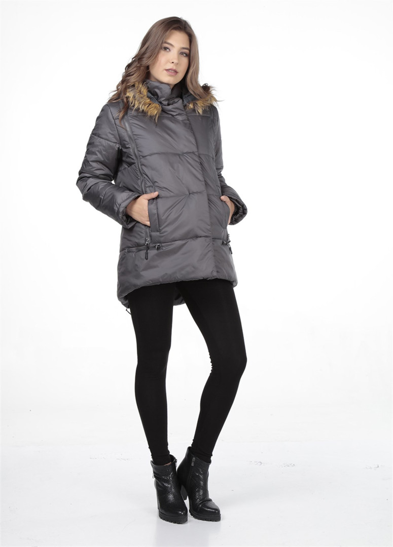 

Пальто женское Busa Giyim 2124 серое 42 RU (товары доставляются из-за рубежа), 2124