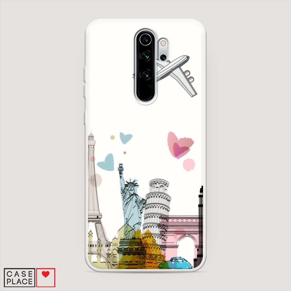 

Матовый силиконовый чехол "Самолет путешествий" на Xiaomi Redmi Note 8 Pro