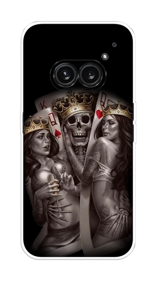 

Чехол на Nothing Phone 2a "Карты король и королевы", Серый;желтый, 3300350-1