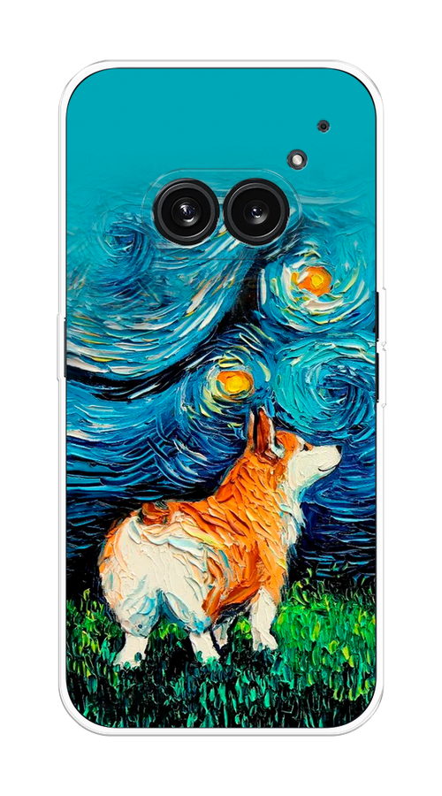 

Чехол на Nothing Phone 2a "Корги звздная ночь", Коричневый;белый;зеленый, 3300350-1