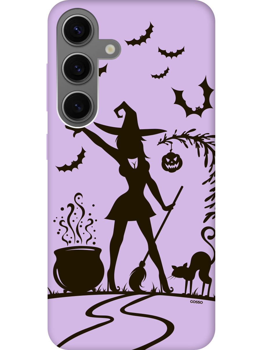 

Силиконовый чехол на Samsung Galaxy S24 с рисунком "Witch and Boiler" Soft Touch сиреневый, Фиолетовый;красный;черный, 20011918