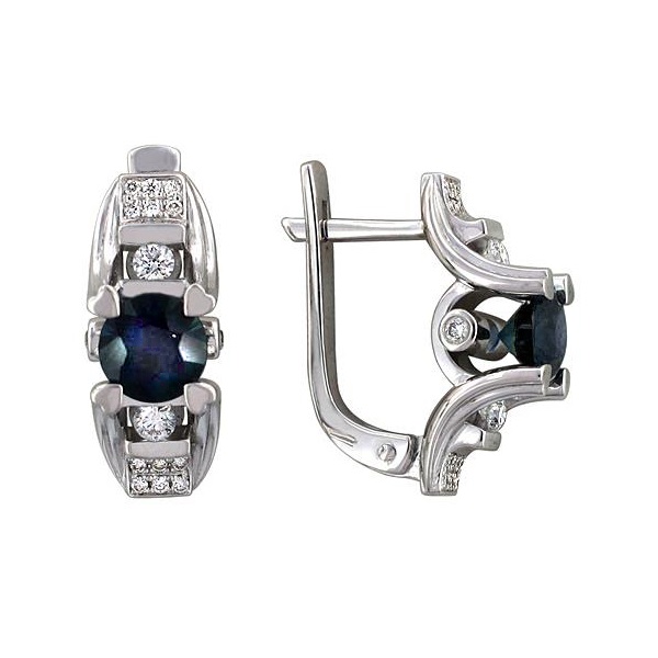 

Серьги из белого золота с бриллиантом Эстет 01С676314-1, 01С676314-1