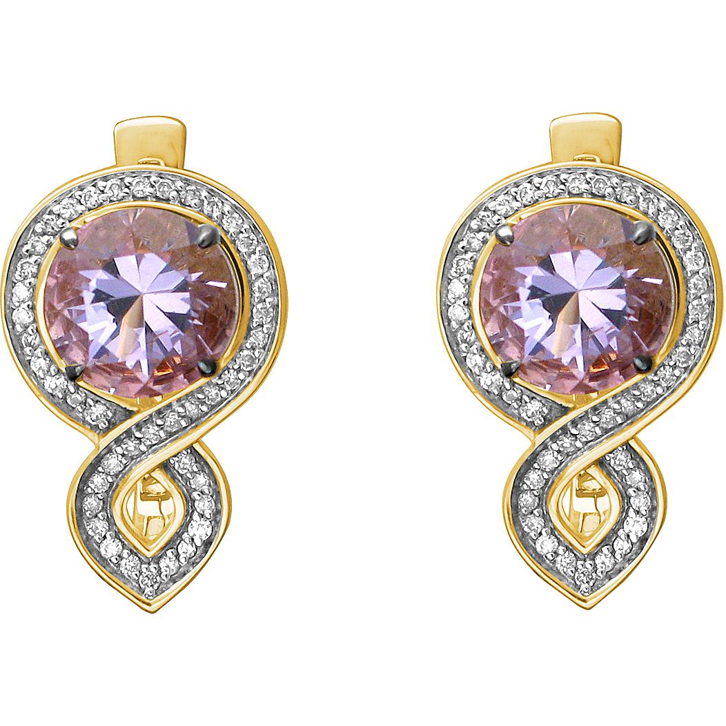 

Серьги из желтого золота с бриллиантом Эстет 01С6412108-1, 01С6412108-1