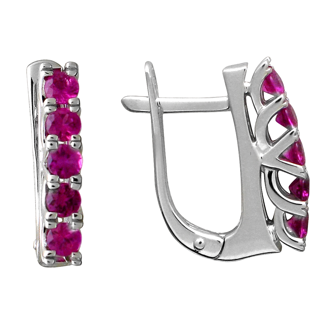

Серьги из белого золота с рубином Эстет 01С523068-2, 01С523068-2