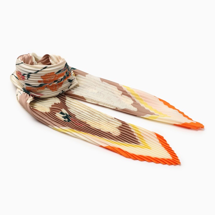 Платок женский MINAKU Айрис бежево-оранжевый, 70х70 см