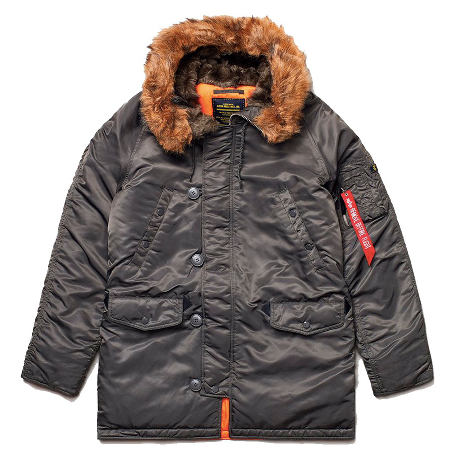 

Зимняя куртка мужская Alpha Industries Slim Fit N-3B серая L, Серый, Slim Fit N-3B