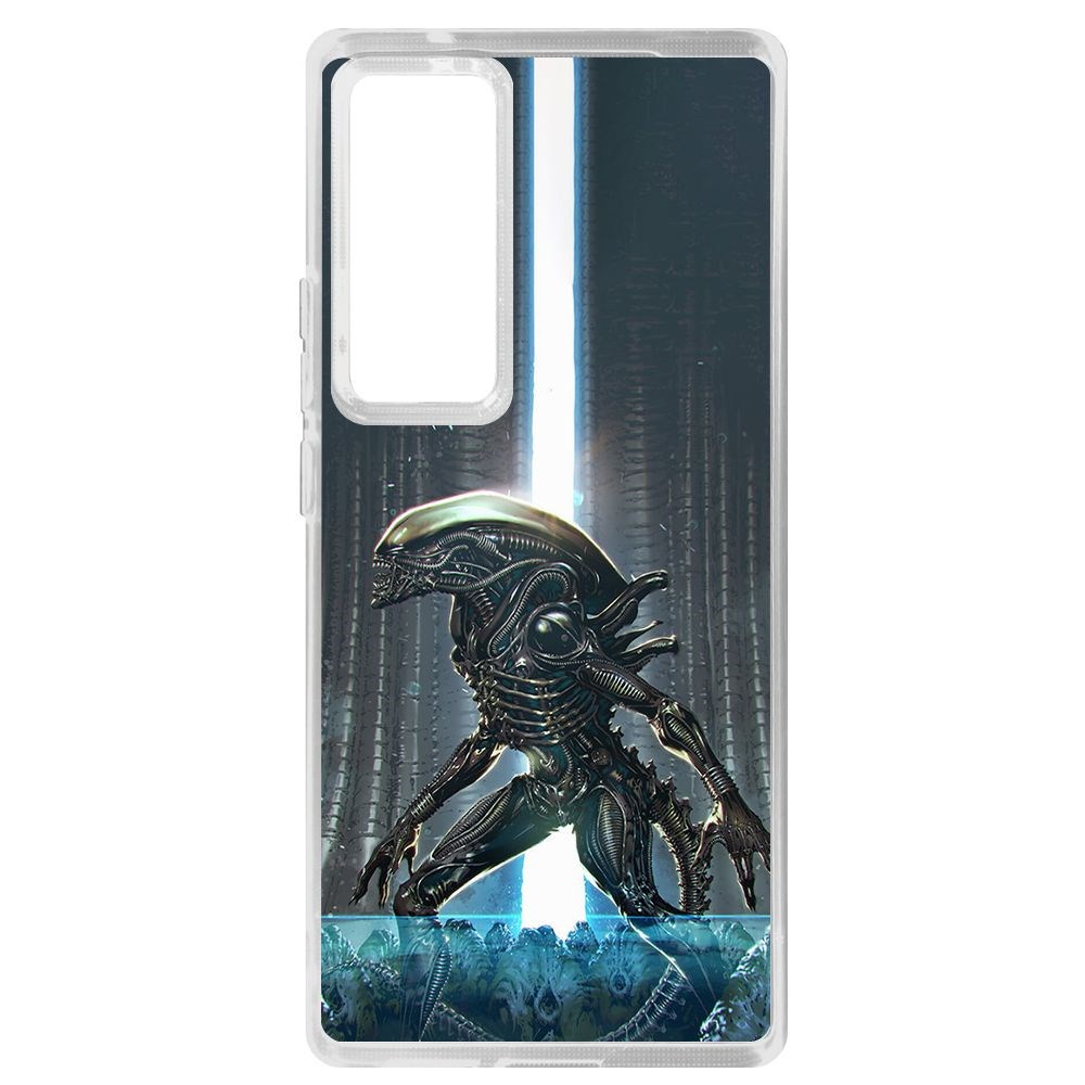 

Чехол-накладка Krutoff Clear Case Чужой, Тревога для Vivo X60 Pro, Прозрачный
