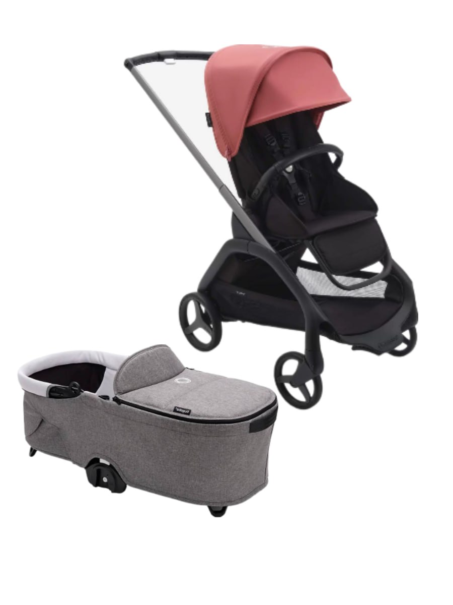 Коляска 3 в 1 Bugaboo Dragonfly Graphite/MidnightBlack/SunriseRed + люлька bugaboo Grey