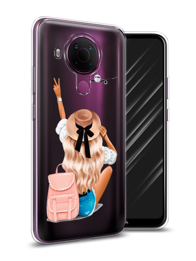 

Чехол Awog на Nokia 5.4 / Нокиа 5.4 "Автостопом самолетом", Бежевый;розовый;голубой, 123650-7