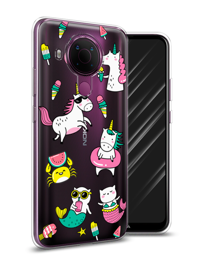 

Чехол Awog на Nokia 5.4 / Нокиа 5.4 "На отдыхе", Белый;голубой;розовый, 123650-2