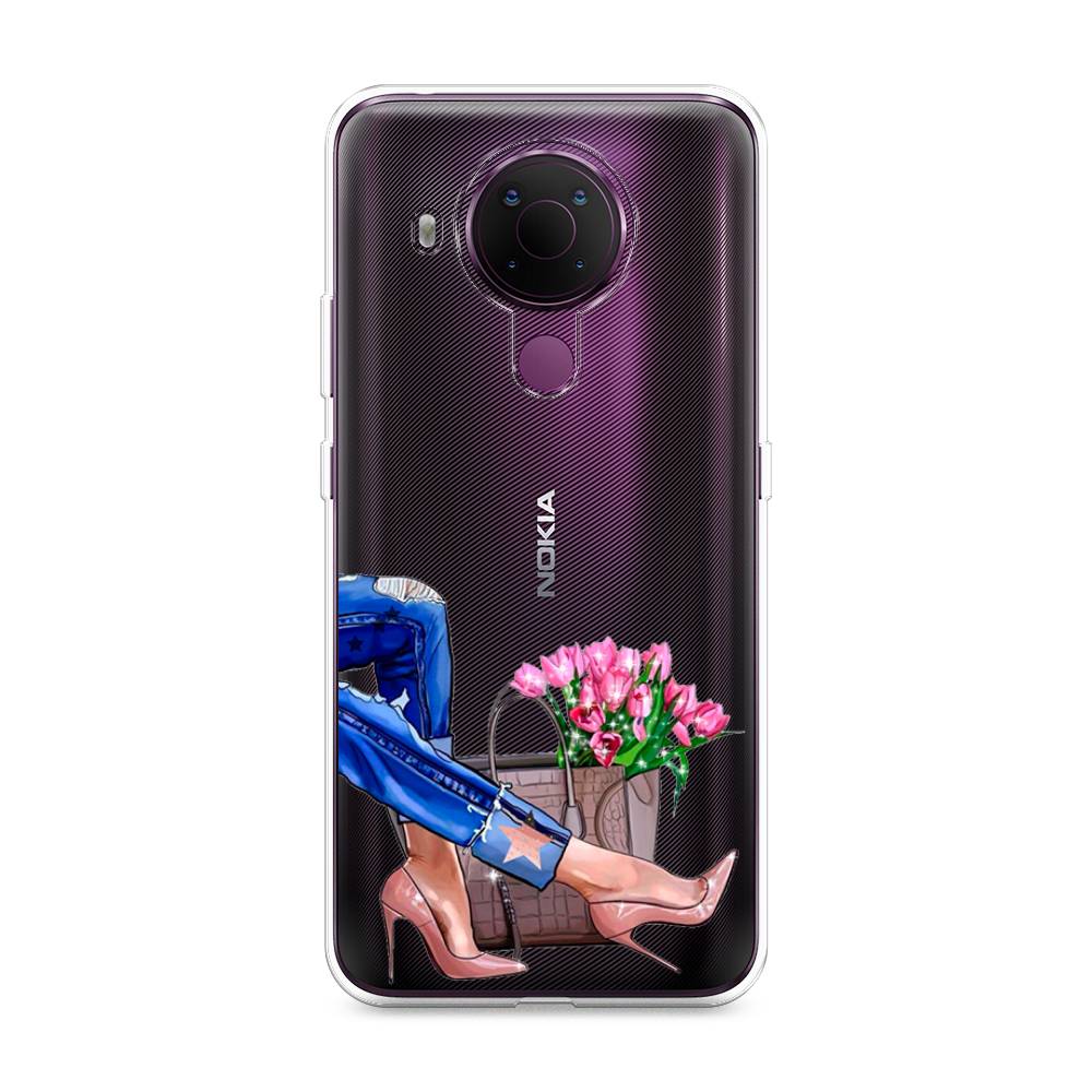 

Чехол Awog на Nokia 5.4 / Нокиа 5.4 "Каблучки", Голубой;коричневый;розовый, 123650-7