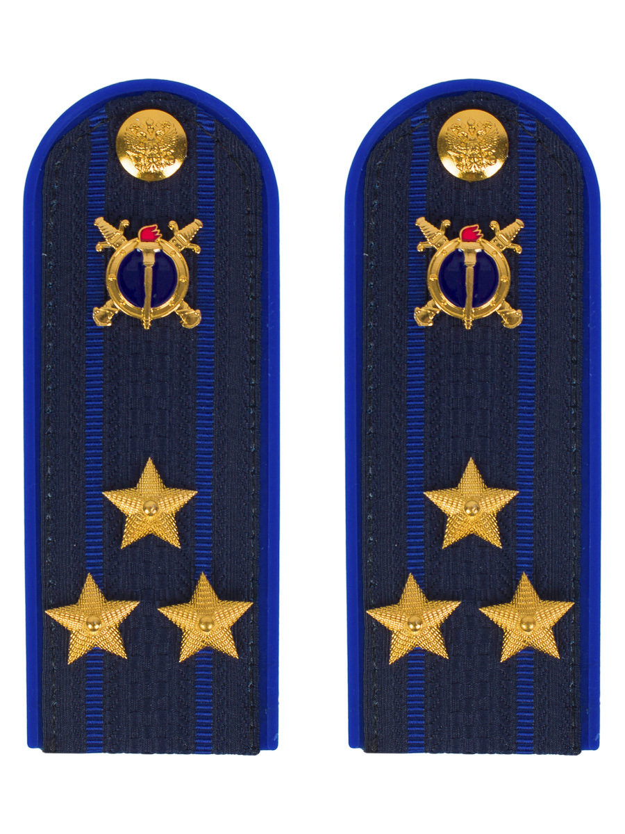 

Погоны Kamukamu Юстиции на куртку пластик, звание Полковник 14х5,5см, Синий