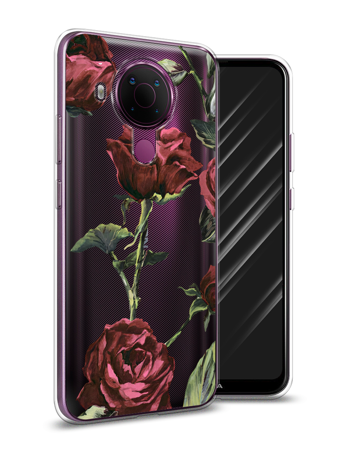 

Чехол Awog на Nokia 5.4 / Нокиа 5.4 "Бордовые розы фон", Красный, 123650-8