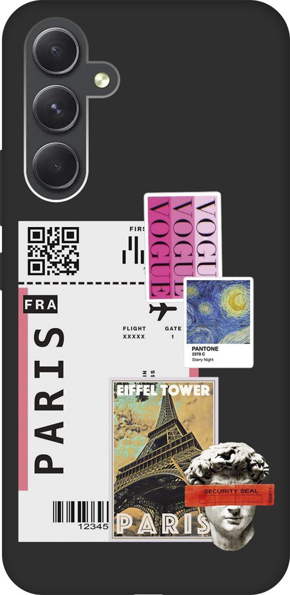 

Чехол на Samsung Galaxy A54 5G с 3D принтом "Paris Stickers" черный, Черный;белый, 158769