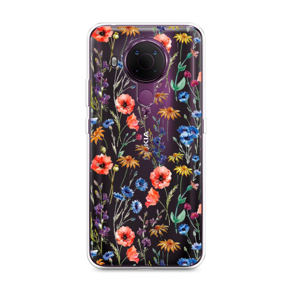 

Чехол Awog на Nokia 5.4 / Нокиа 5.4 "Маки и васильки фон", 123650-8