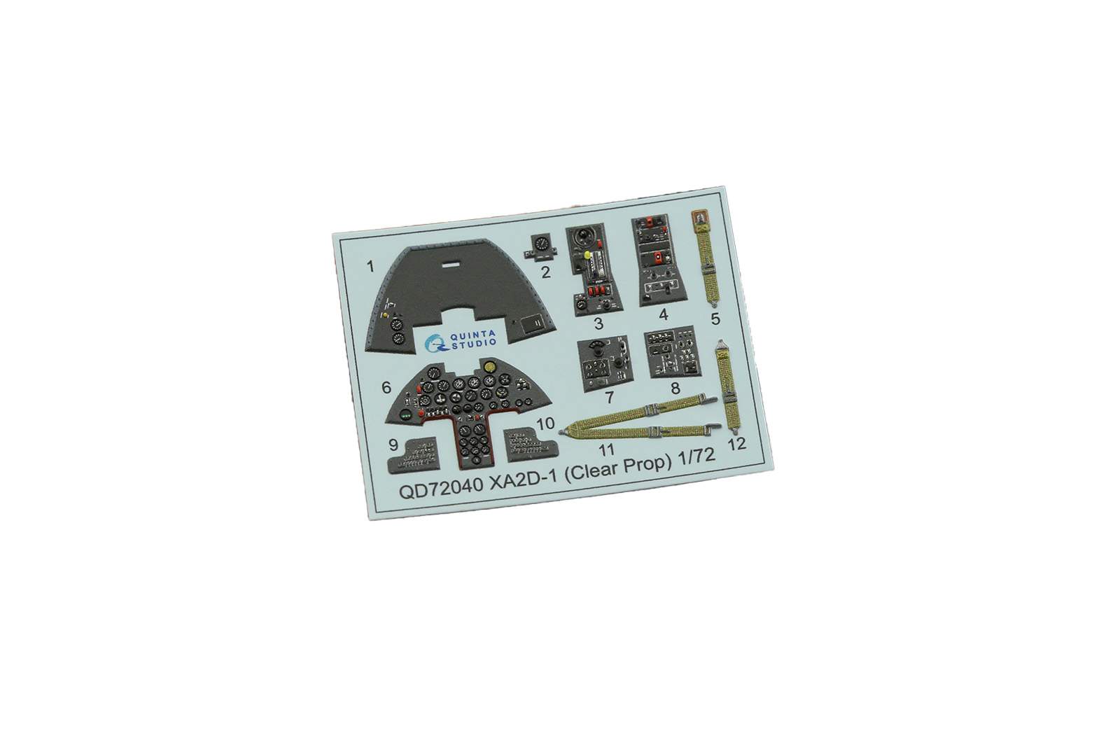 

3D Декаль интерьера Quinta Studio 1/72 кабины XA2D-1(Clear Prop)QD72040, Цветной