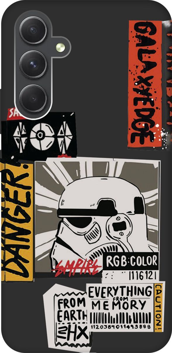 

Чехол на Samsung Galaxy A54 5G с 3D принтом "Stormtrooper Stickers" черный, Черный;белый, 158769