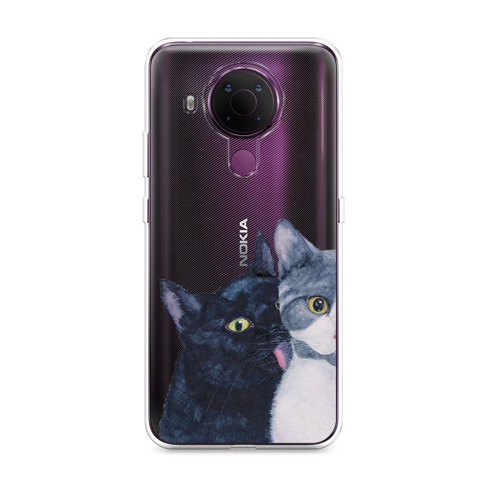 

Чехол Awog на Nokia 5.4 / Нокиа 5.4 "Кошачья любовь", Синий, 123650-1