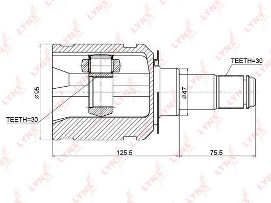 

ШРУС внутр.TOYOTA LAND CRUISER PRADO(120) 2.7-4.0 02-09 /LEXUS GX470 02