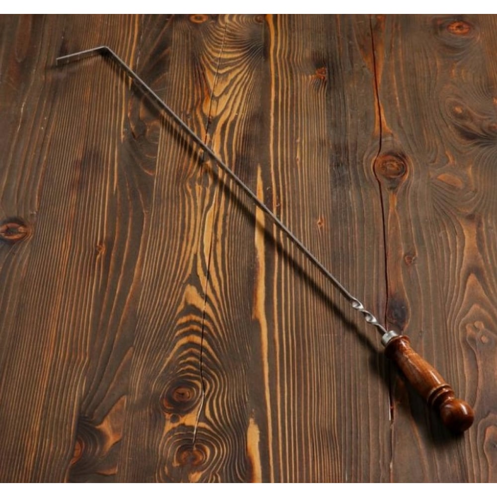 Узбекская кочерга СИМАЛЕНД с деревянной ручкой, с узором, 60/1 см, сталь 3 мм 5164425