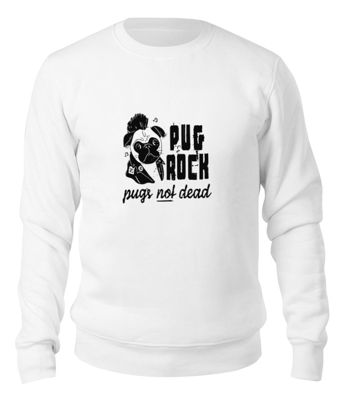 

Свитшот унисекс Printio Pug rock белый L, Pug rock
