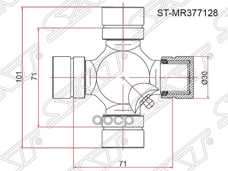 фото Крестовина mitsubishi l200 05-/pajero/montero sport 96- sat арт. st-mr377128