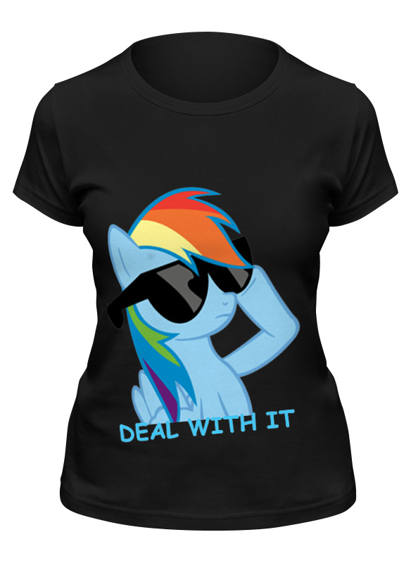 

Футболка женская Printio Deal with it черная L, Черный, Deal with it
