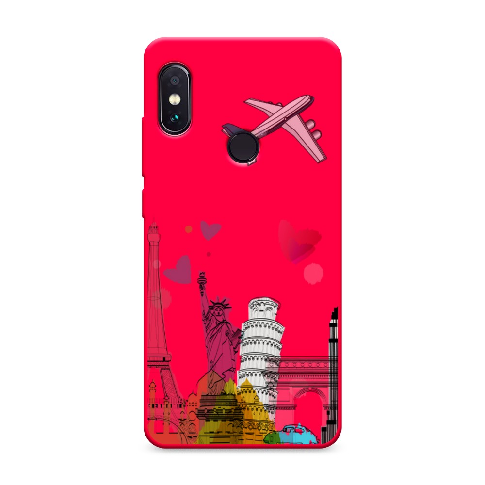 фото Матовый силиконовый чехол "самолет путешествий" на xiaomi redmi note 5 awog