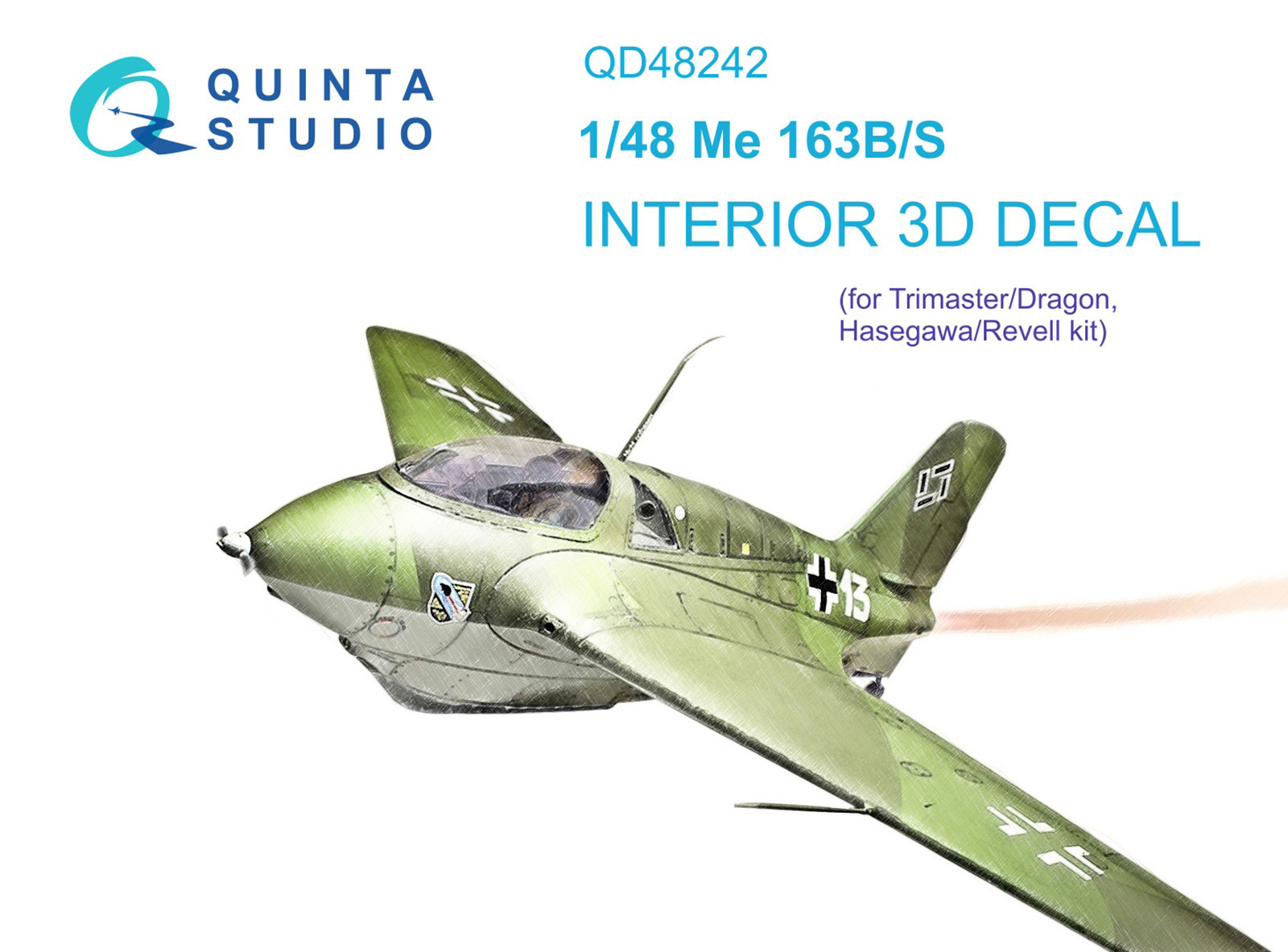 

3D Декаль Quinta Studio 1/48 интерьера кабины Me 163B/S (Dragon)QD48242, Цветной