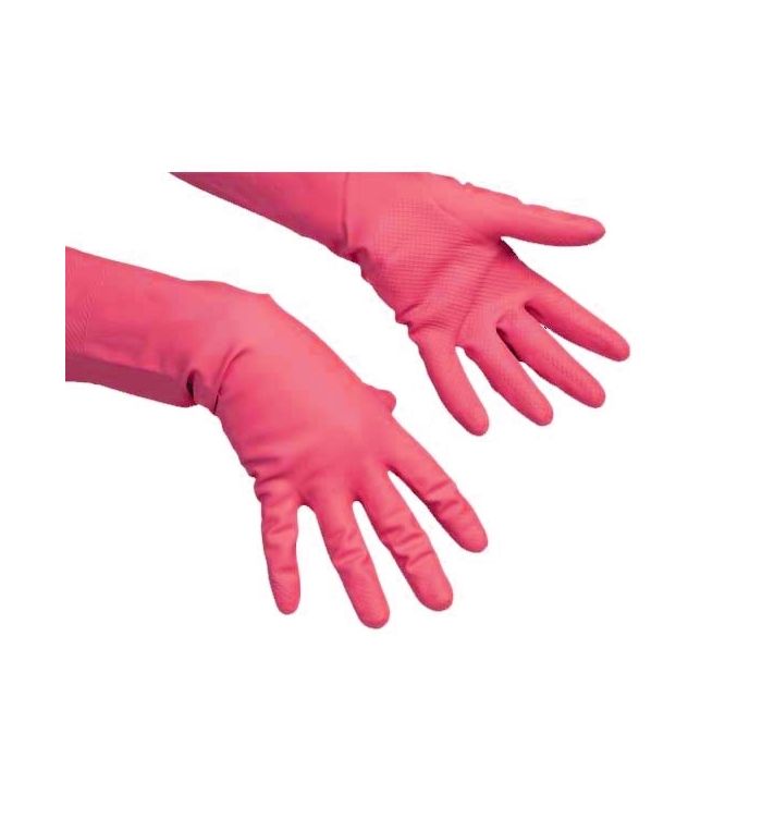 Перчатки латексные Vileda MultiPurpose, красные, размер М, 10 пар