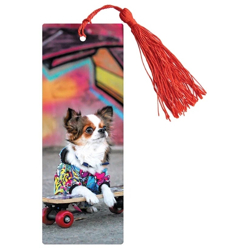 Закладка для книг с линейкой ArtSpace Funny dog, 3D-эффект, декоративный шнурок (3D_45134)