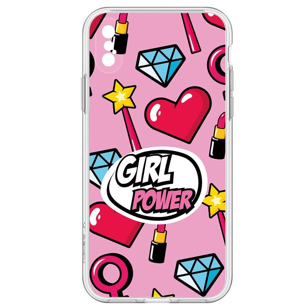 

Чехол-накладка Krutoff Clear Case Girl Power для iPhone XS, Прозрачный