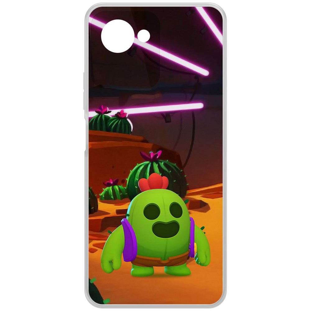 

Чехол-накладка Krutoff Clear Case Brawl Stars-Спайк для Realme C30s, Прозрачный
