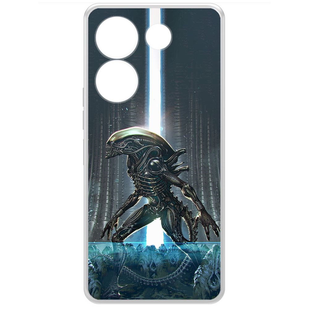 

Чехол-накладка Krutoff Clear Case Чужой, Тревога для Tecno Camon 20 Pro, Прозрачный