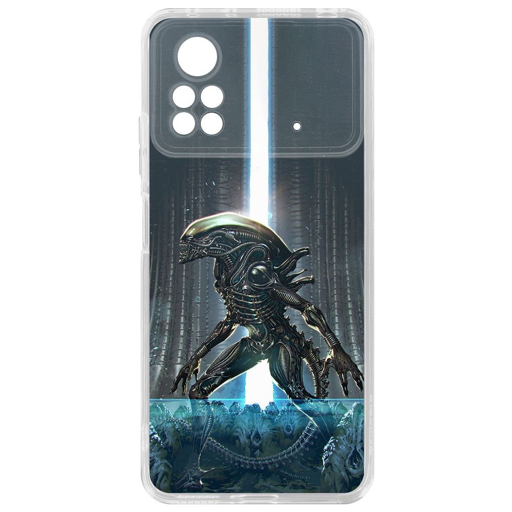 

Чехол-накладка Krutoff Clear Case Чужой, Тревога для Poco X4 Pro 5G, Прозрачный