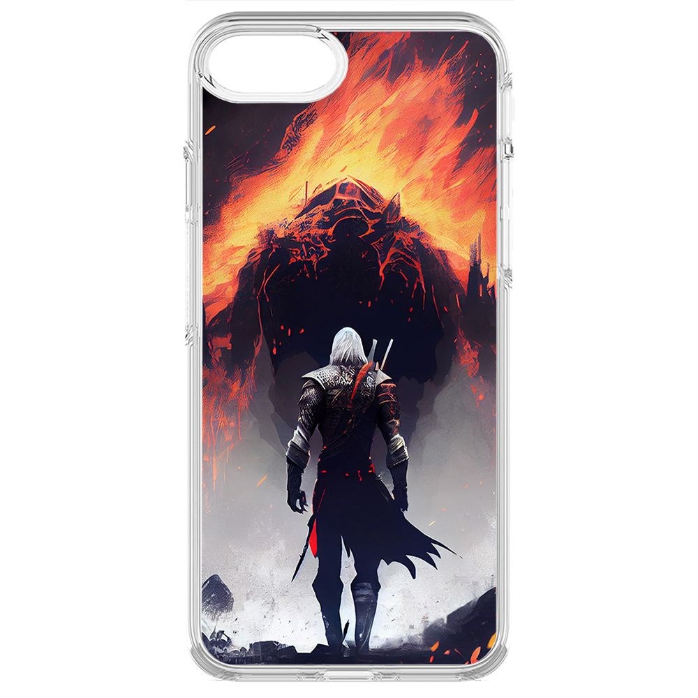 

Чехол-накладка Krutoff Clear Case Ведьмак. Геральт для iPhone 7, Прозрачный